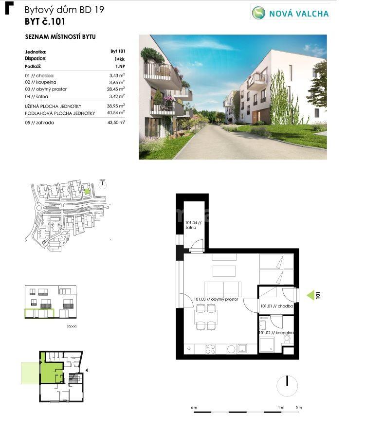 Pronájem bytu 1+kk 41 m², K Zelené louce, Plzeň, Plzeňský kraj