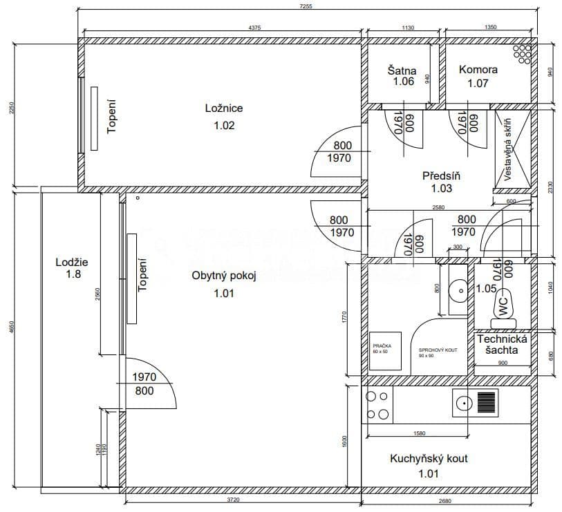 Pronájem bytu 2+kk 46 m², Ukrajinská, Brno, Jihomoravský kraj Pronájem bytu 2+kk 46 m², Ukrajinská, Brno, Jihomoravský kraj