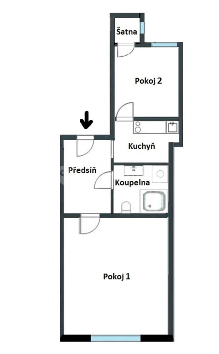 Pronájem bytu 2+kk 35 m², Střelničná, Praha, Praha Pronájem bytu 2+kk 35 m², Střelničná, Praha, Praha