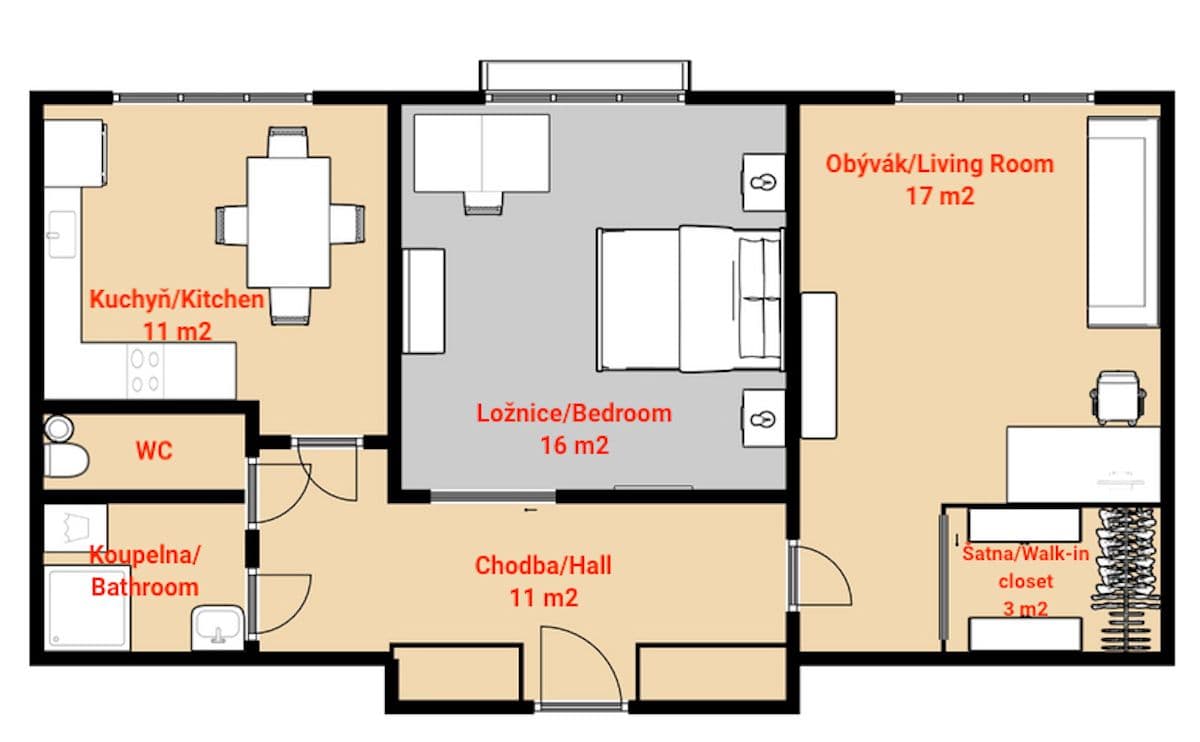 Pronájem bytu 2+1 61 m², Ruská, Praha, Praha Pronájem bytu 2+1 61 m², Ruská, Praha, Praha
