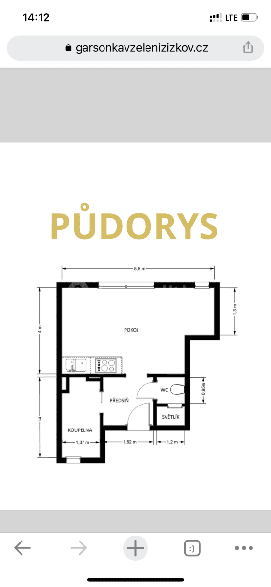 Pronájem bytu 1+kk 28 m², Olgy Havlové, Praha, Praha Pronájem bytu 1+kk 28 m², Olgy Havlové, Praha, Praha