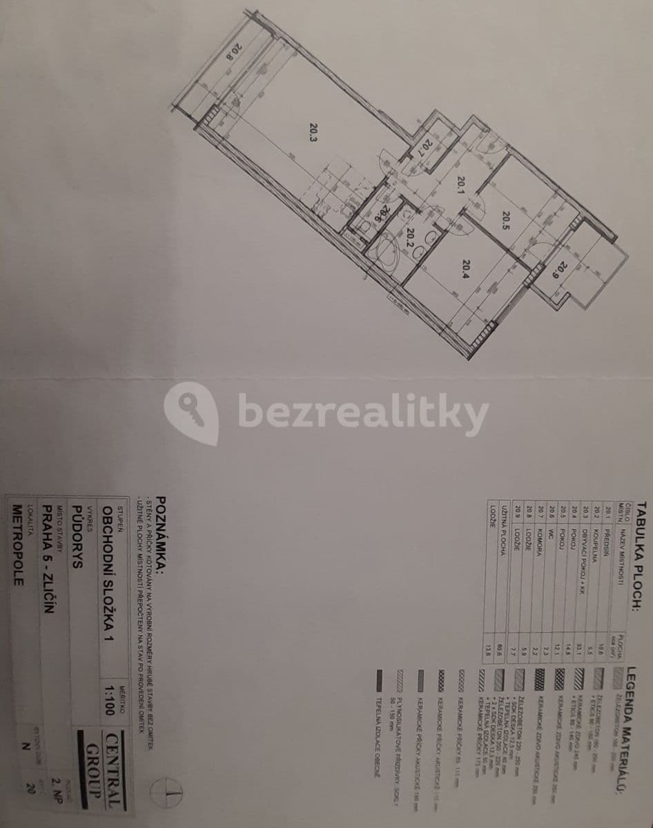 Pronájem bytu 3+kk 80 m², Sazovická, Praha, Praha Pronájem bytu 3+kk 80 m², Sazovická, Praha, Praha