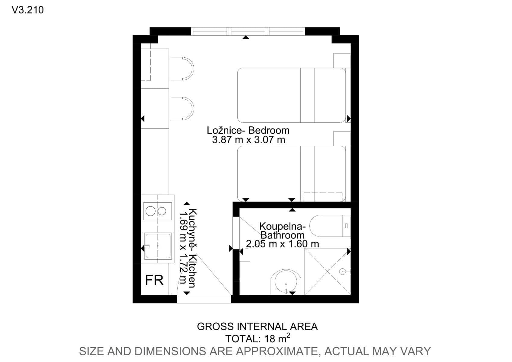 Pronájem bytu 1+kk 16 m², Hybešova, Brno, Jihomoravský kraj Pronájem bytu 1+kk 16 m², Hybešova, Brno, Jihomoravský kraj