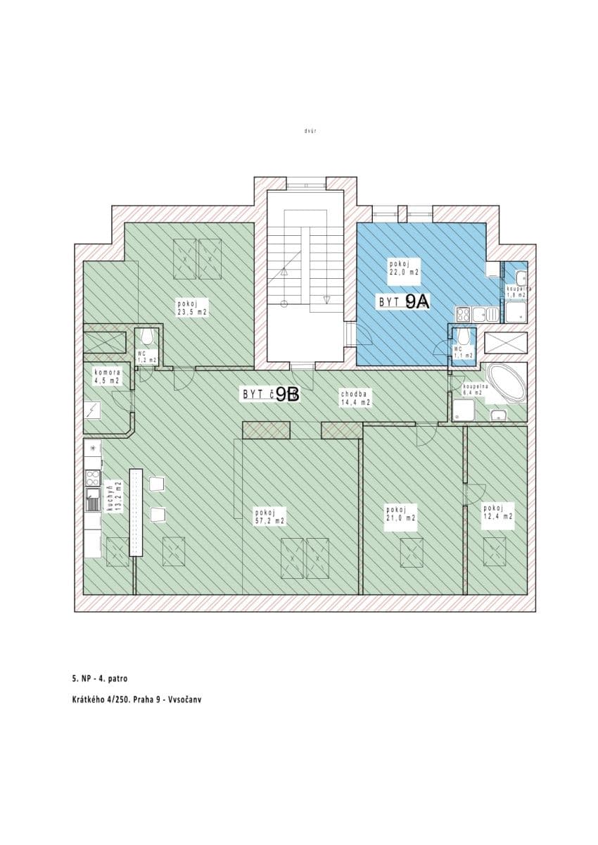 Pronájem bytu 4+kk 145 m², Krátkého, Praha, Praha Pronájem bytu 4+kk 145 m², Krátkého, Praha, Praha