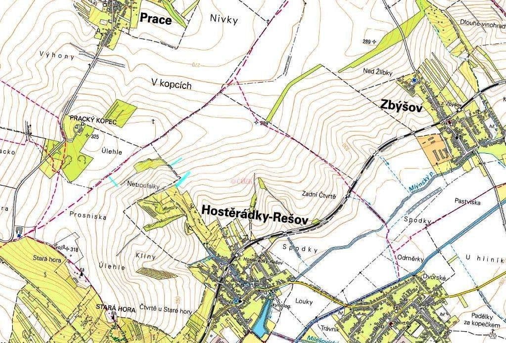 Prodej pozemku 920 m², Hostěrádky-Rešov, Jihomoravský kraj