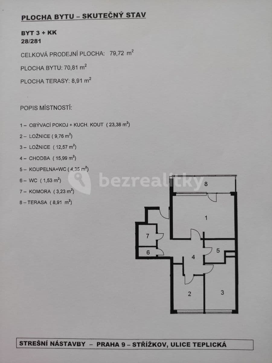 Pronájem bytu 3+kk 80 m², Teplická, Praha, Praha Pronájem bytu 3+kk 80 m², Teplická, Praha, Praha