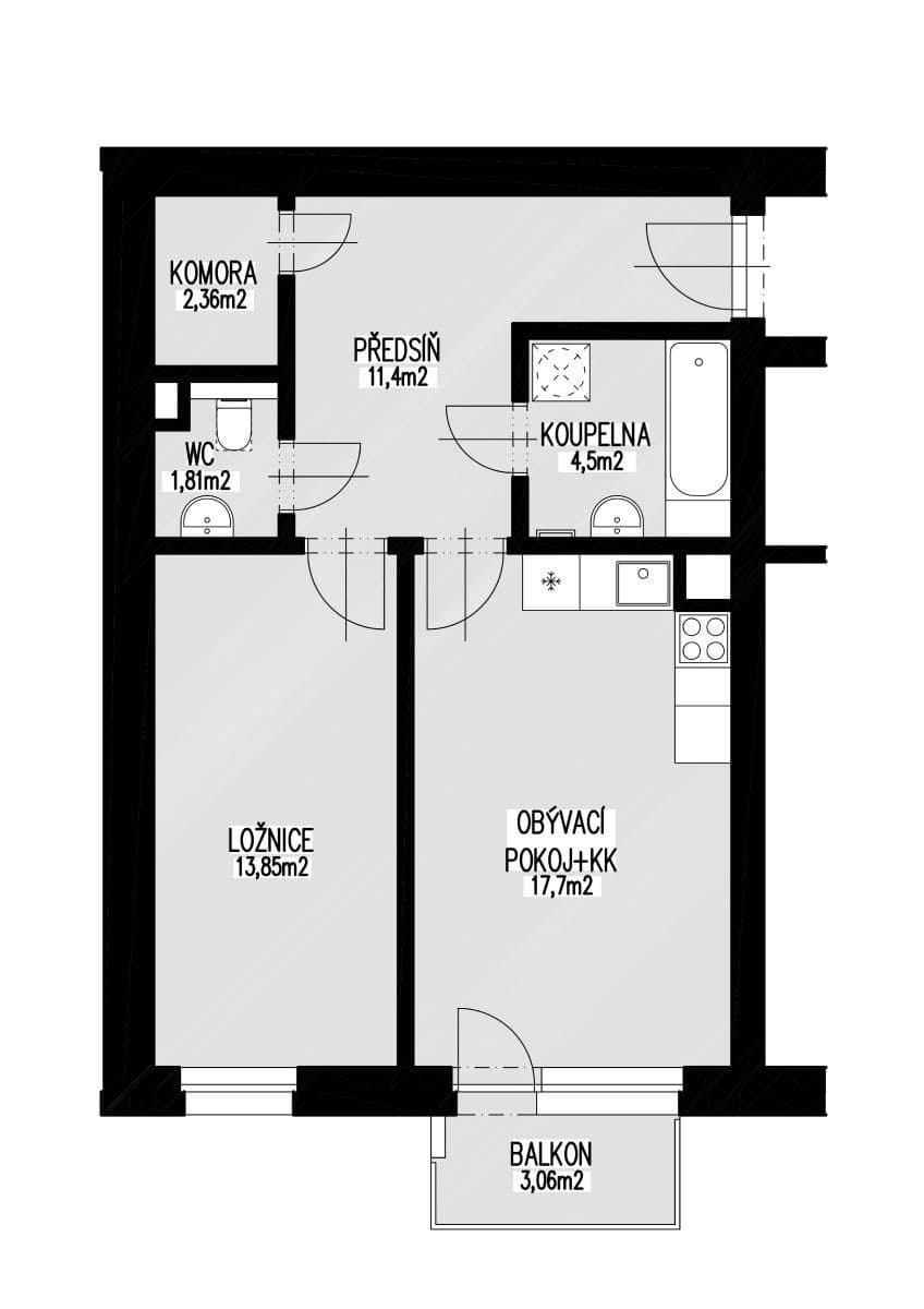 Pronájem bytu 2+kk 55 m², Rychtáře Petříka, Praha, Praha Pronájem bytu 2+kk 55 m², Rychtáře Petříka, Praha, Praha
