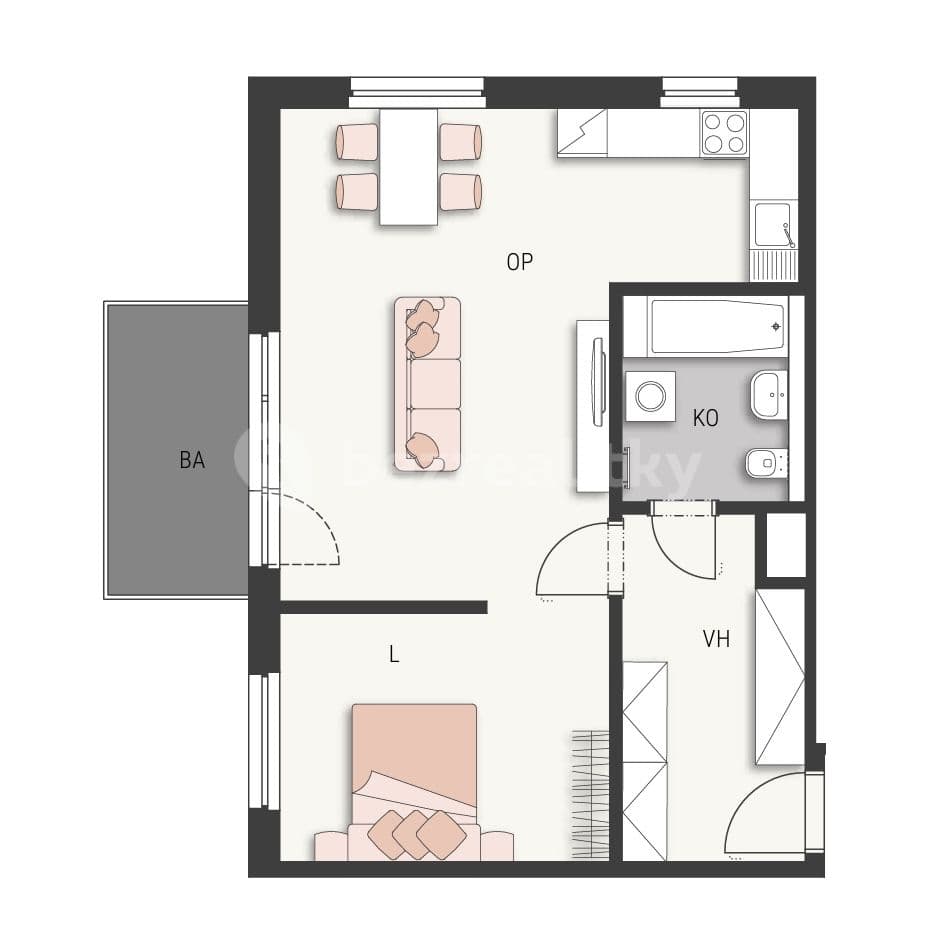 Pronájem bytu 2+kk 57 m², Čerpadlová, Praha, Praha Pronájem bytu 2+kk 57 m², Čerpadlová, Praha, Praha
