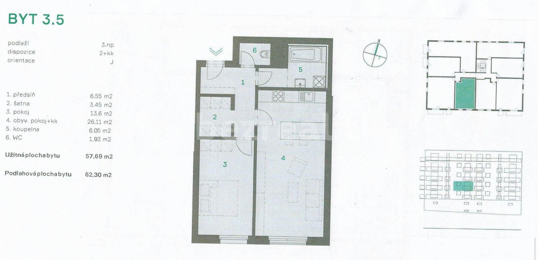 Pronájem bytu 2+kk 62 m², Na Náhonu, Beroun, Středočeský kraj