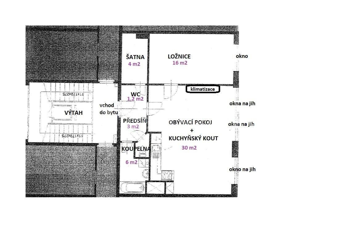 Pronájem bytu 2+kk 60 m², Místecká, Praha, Praha Pronájem bytu 2+kk 60 m², Místecká, Praha, Praha