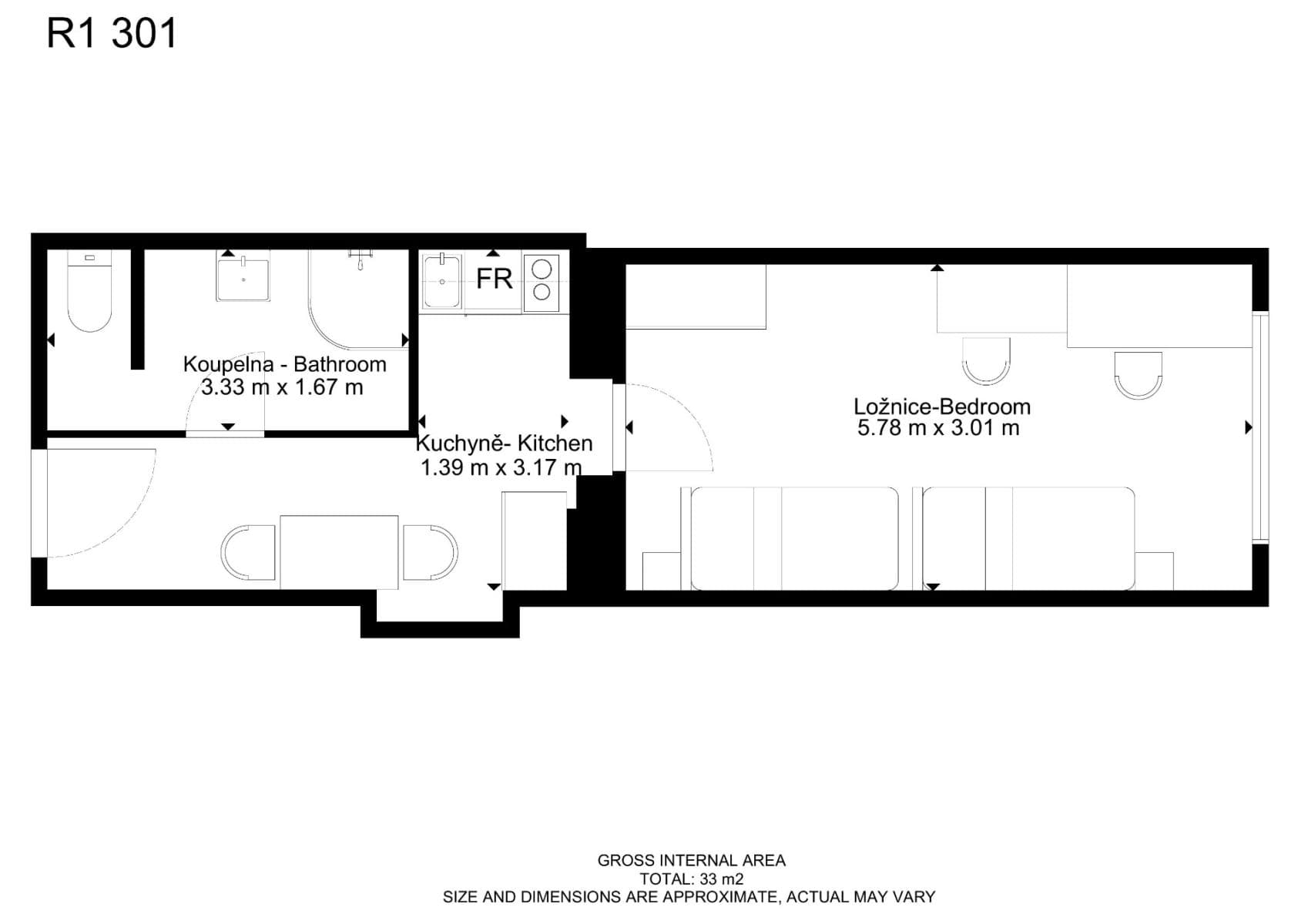 Pronájem bytu 1+1 31 m², Václavská, Brno, Jihomoravský kraj Pronájem bytu 1+1 31 m², Václavská, Brno, Jihomoravský kraj