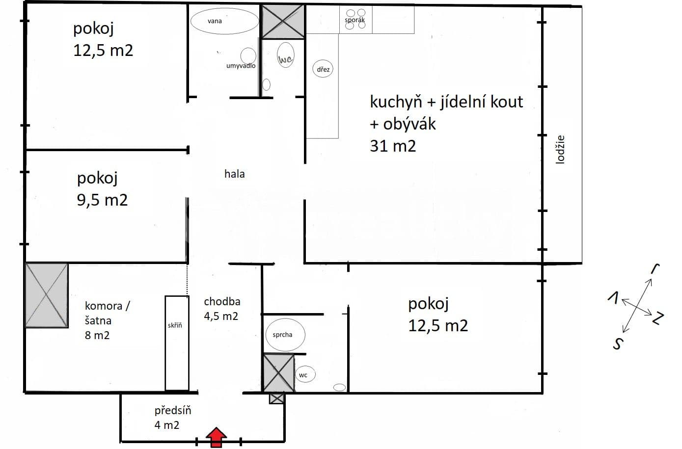 Pronájem bytu 4+kk 95 m², Doležalova, Praha, Praha Pronájem bytu 4+kk 95 m², Doležalova, Praha, Praha