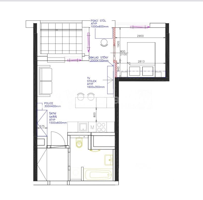 Pronájem bytu 2+kk 47 m², U Pergamenky, Praha, Praha Pronájem bytu 2+kk 47 m², U Pergamenky, Praha, Praha