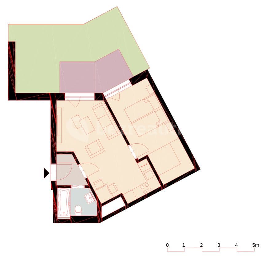 Pronájem bytu 2+kk 44 m², Olgy Havlové, Praha, Praha Pronájem bytu 2+kk 44 m², Olgy Havlové, Praha, Praha