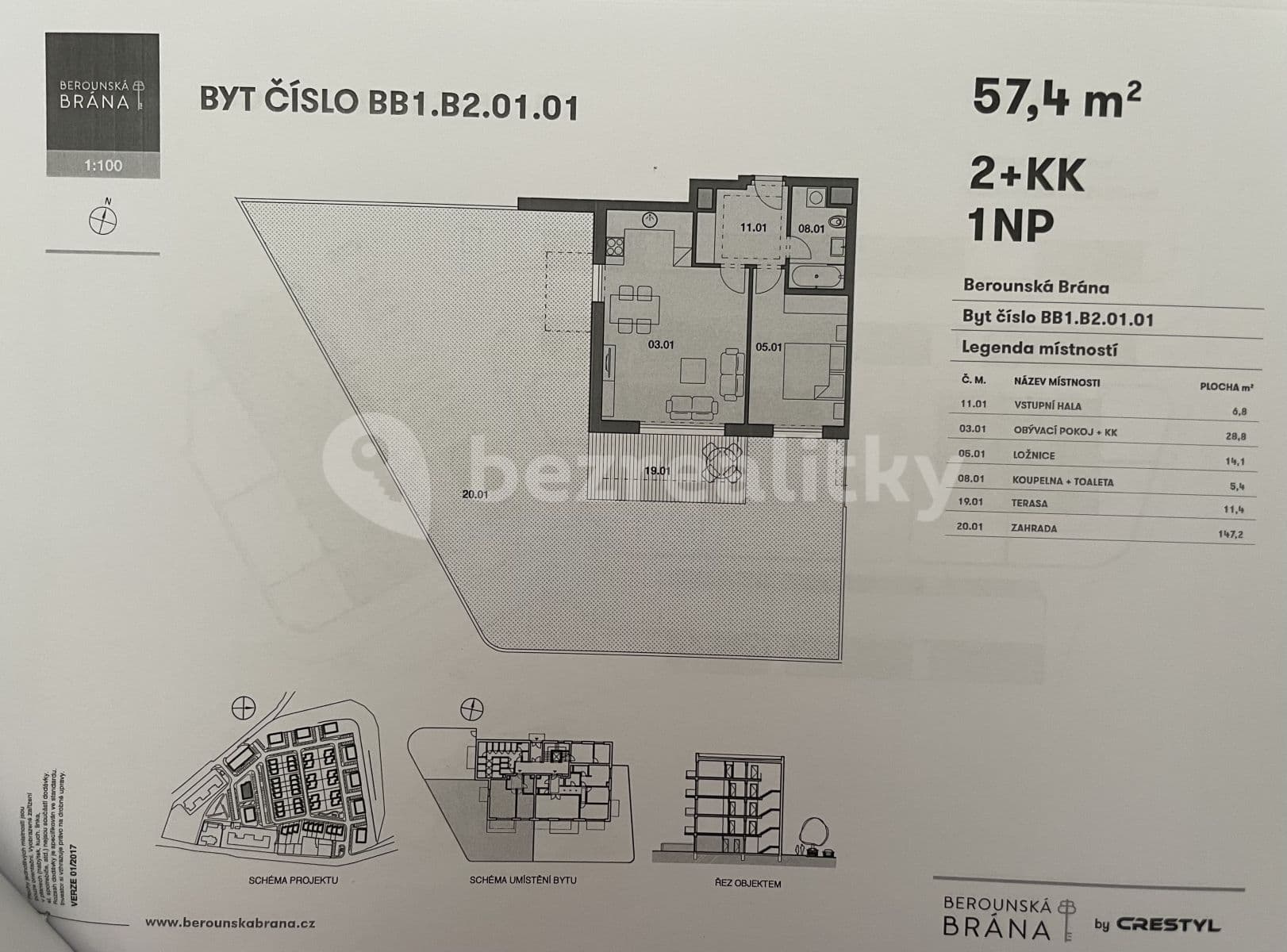 Pronájem bytu 2+kk 57 m², Cihlářská, Beroun, Středočeský kraj Pronájem bytu 2+kk 57 m², Cihlářská, Beroun, Středočeský kraj