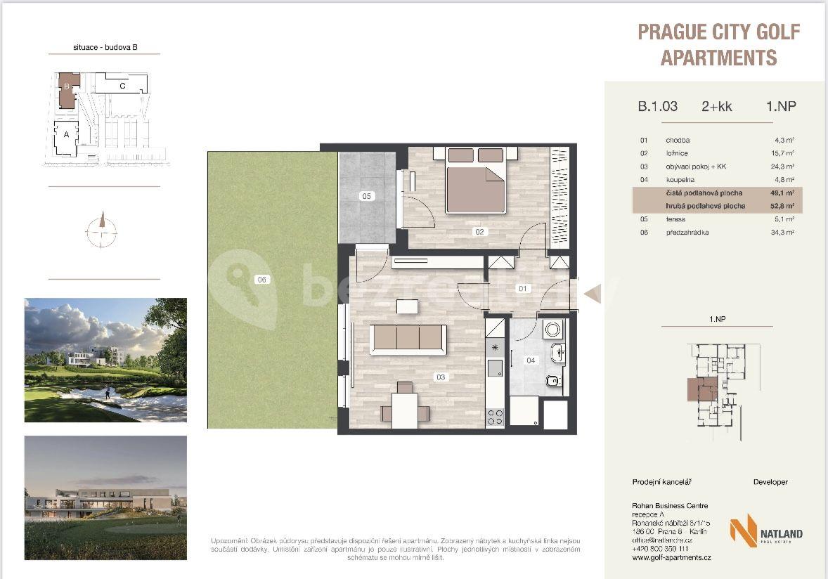 Pronájem bytu 2+kk 95 m², Oddechová, Praha, Praha