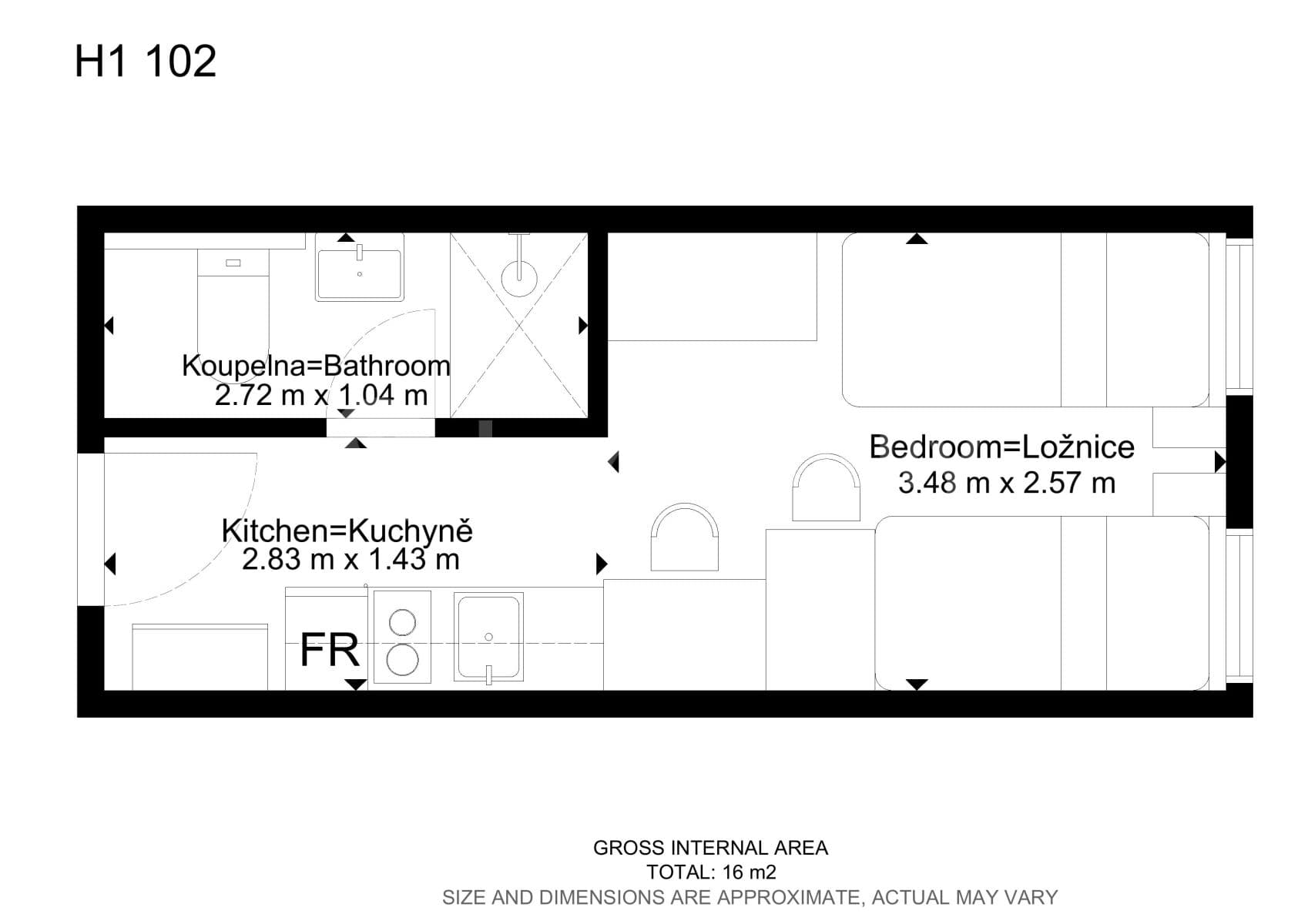 Pronájem bytu 1+kk 17 m², Hybešova, Brno, Jihomoravský kraj Pronájem bytu 1+kk 17 m², Hybešova, Brno, Jihomoravský kraj