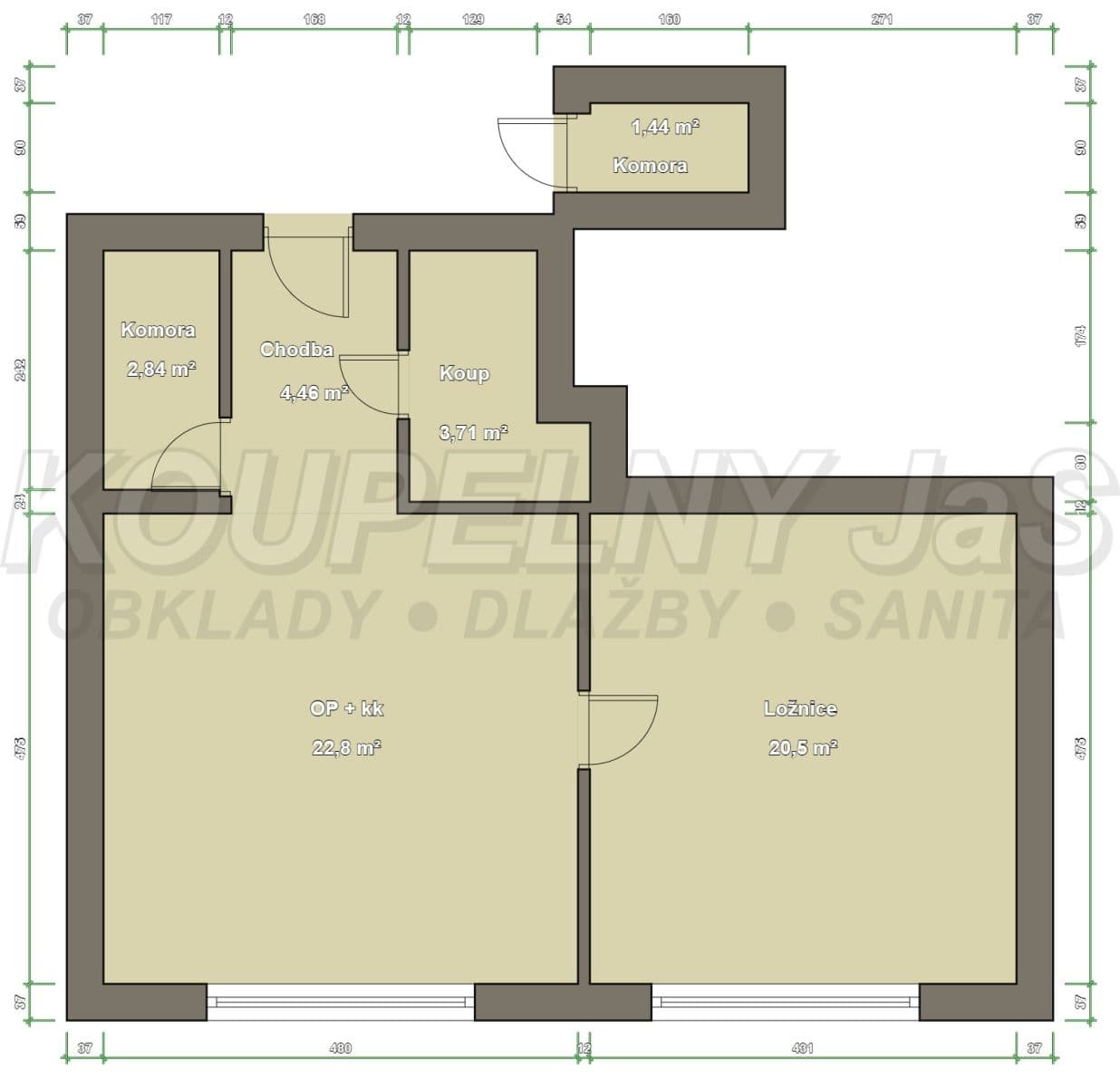 Pronájem bytu 2+kk 56 m², Přemyslovská, Praha, Praha Pronájem bytu 2+kk 56 m², Přemyslovská, Praha, Praha