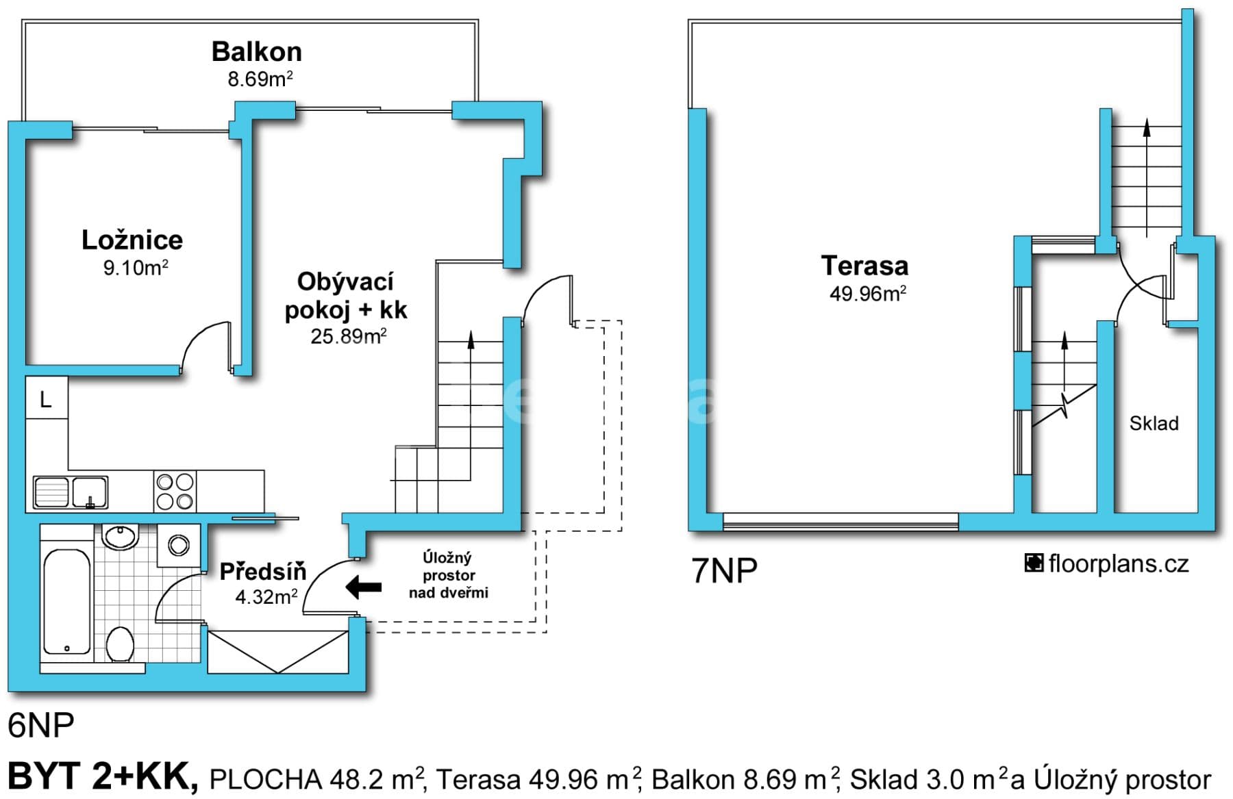 Pronájem bytu 2+kk 51 m², Na Louži, Praha, Praha Pronájem bytu 2+kk 51 m², Na Louži, Praha, Praha