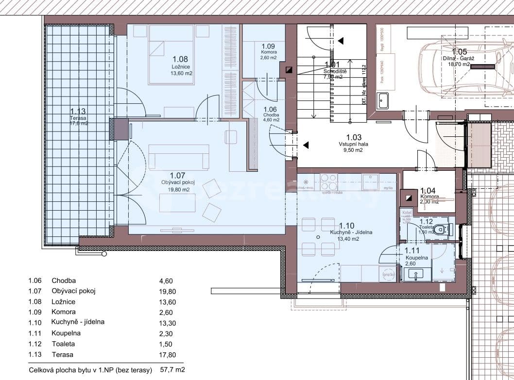 Pronájem bytu 2+1 57 m², Veverské Knínice, Jihomoravský kraj Pronájem bytu 2+1 57 m², Veverské Knínice, Jihomoravský kraj