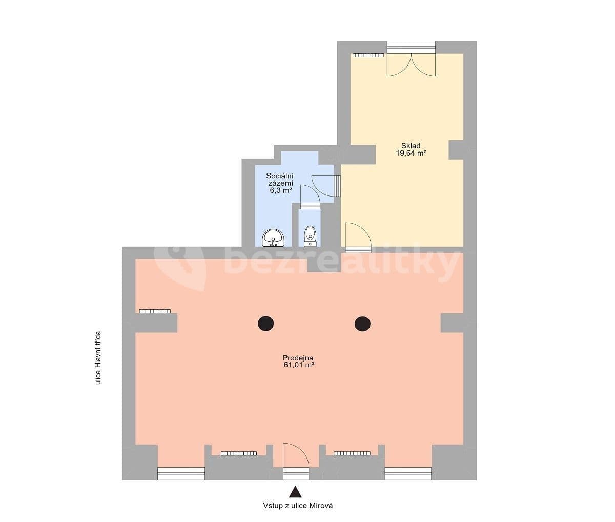 Pronájem nebytového prostoru 86 m², Hlavní třída, Havířov, Moravskoslezský kraj