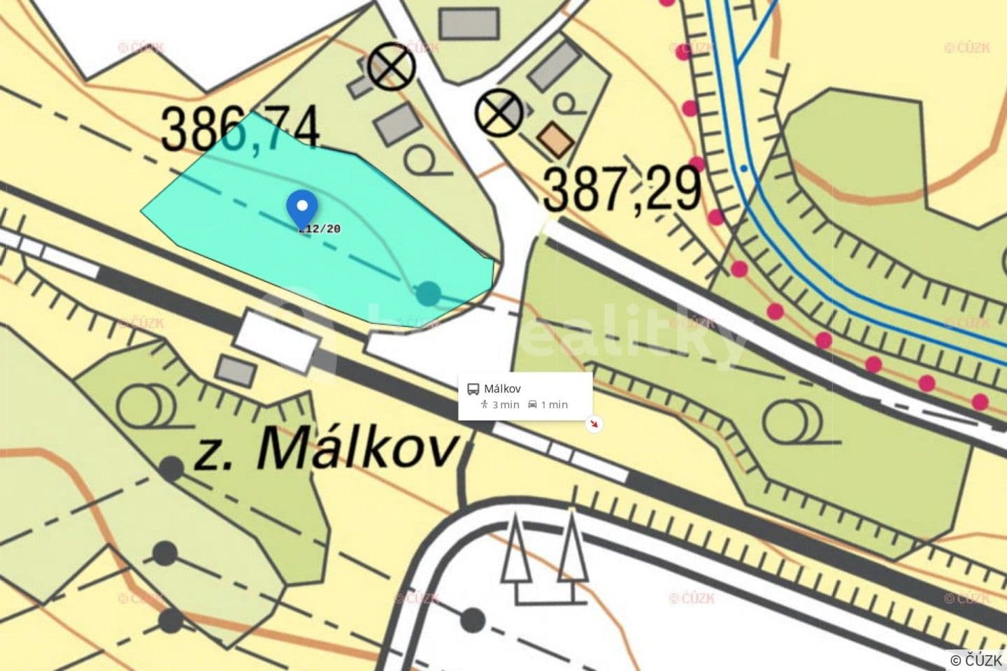Prodej pozemku 5.133 m², Málkov, Ústecký kraj