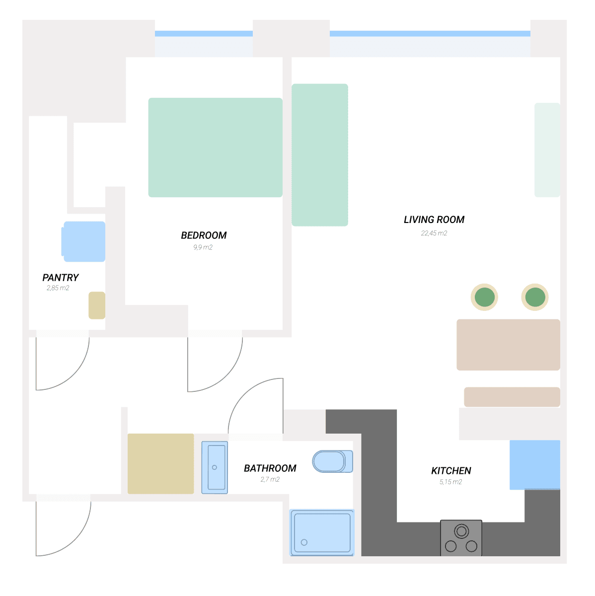 Pronájem bytu 2+kk 52 m², Šárecká, Praha, Praha Pronájem bytu 2+kk 52 m², Šárecká, Praha, Praha