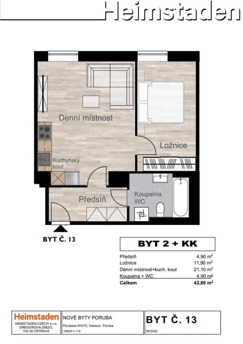 Pronájem bytu 2+kk 42 m², Porubská, Ostrava, Moravskoslezský kraj Pronájem bytu 2+kk 42 m², Porubská, Ostrava, Moravskoslezský kraj