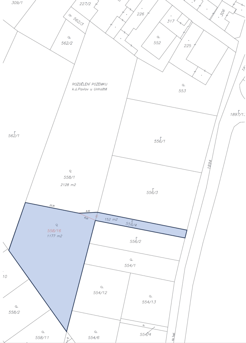 Prodej pozemku 1.165 m², Ke Trati, Pavlov, Středočeský kraj Prodej pozemku 1.165 m², Ke Trati, Pavlov, Středočeský kraj