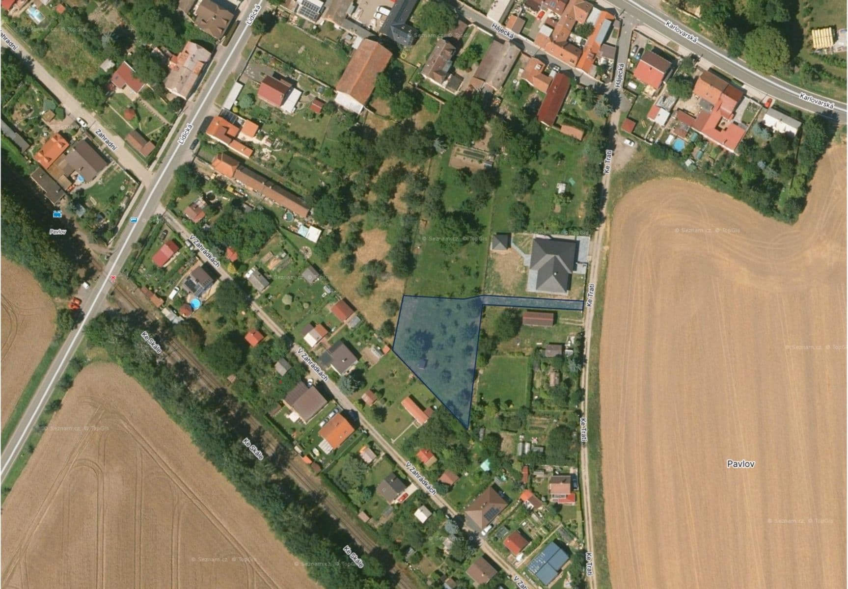 Prodej pozemku 1.165 m², Ke Trati, Pavlov, Středočeský kraj Prodej pozemku 1.165 m², Ke Trati, Pavlov, Středočeský kraj