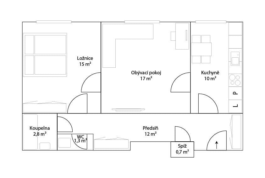 Pronájem bytu 2+1 61 m², Merhautova, Brno, Jihomoravský kraj Pronájem bytu 2+1 61 m², Merhautova, Brno, Jihomoravský kraj