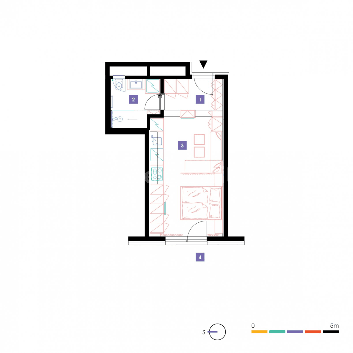 Pronájem bytu 1+kk 31 m², Mukařovského, Praha, Praha Pronájem bytu 1+kk 31 m², Mukařovského, Praha, Praha