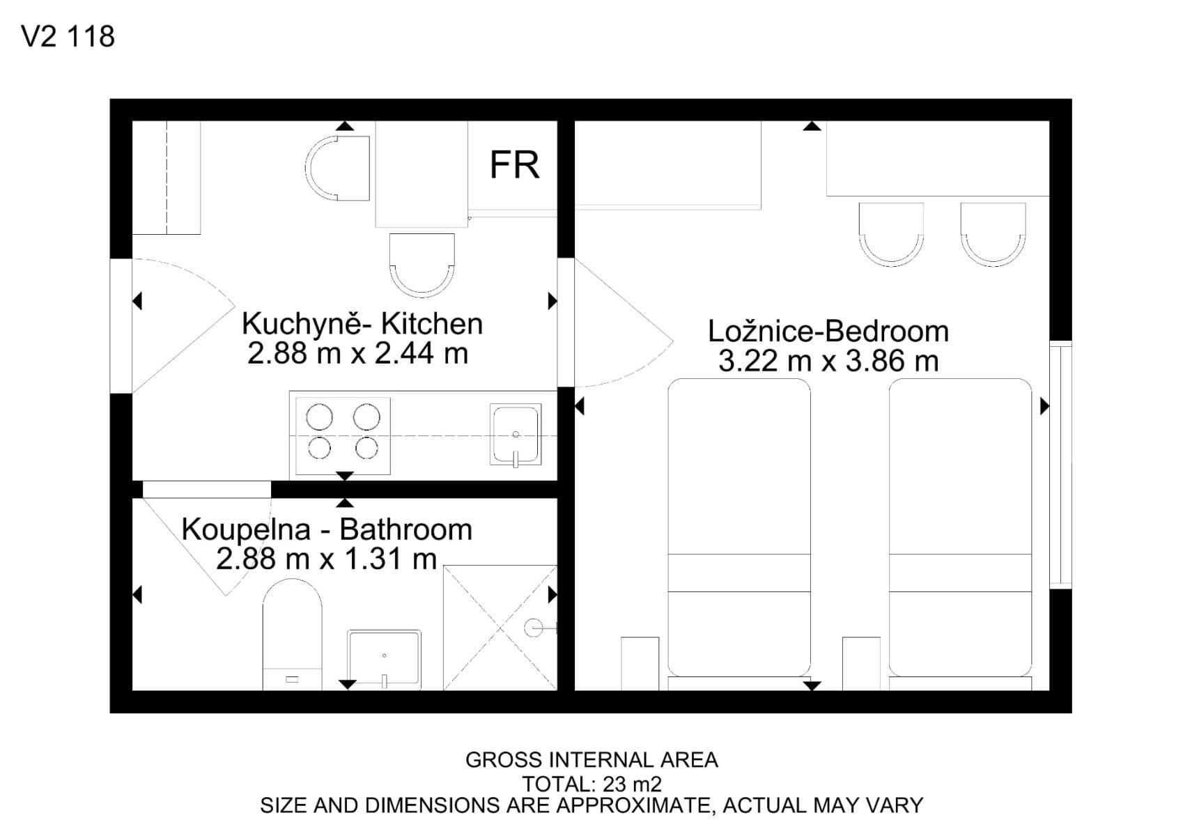 Pronájem bytu 1+1 24 m², Václavská, Brno, Jihomoravský kraj Pronájem bytu 1+1 24 m², Václavská, Brno, Jihomoravský kraj