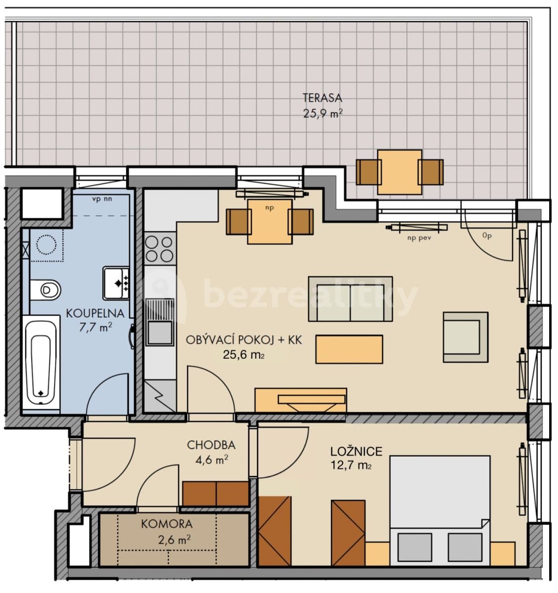 Pronájem bytu 2+kk 56 m², Hugo Haase, Praha, Praha Pronájem bytu 2+kk 56 m², Hugo Haase, Praha, Praha
