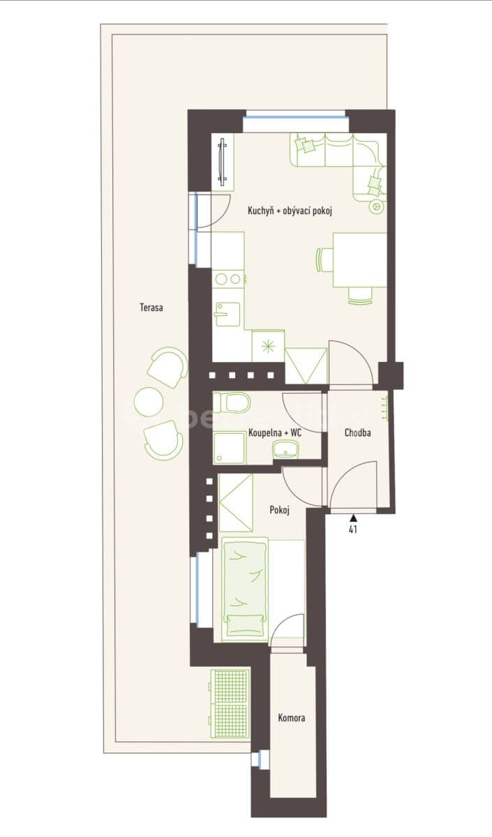 Pronájem bytu 2+kk 30 m², Družstevní ochoz, Praha, Praha Pronájem bytu 2+kk 30 m², Družstevní ochoz, Praha, Praha