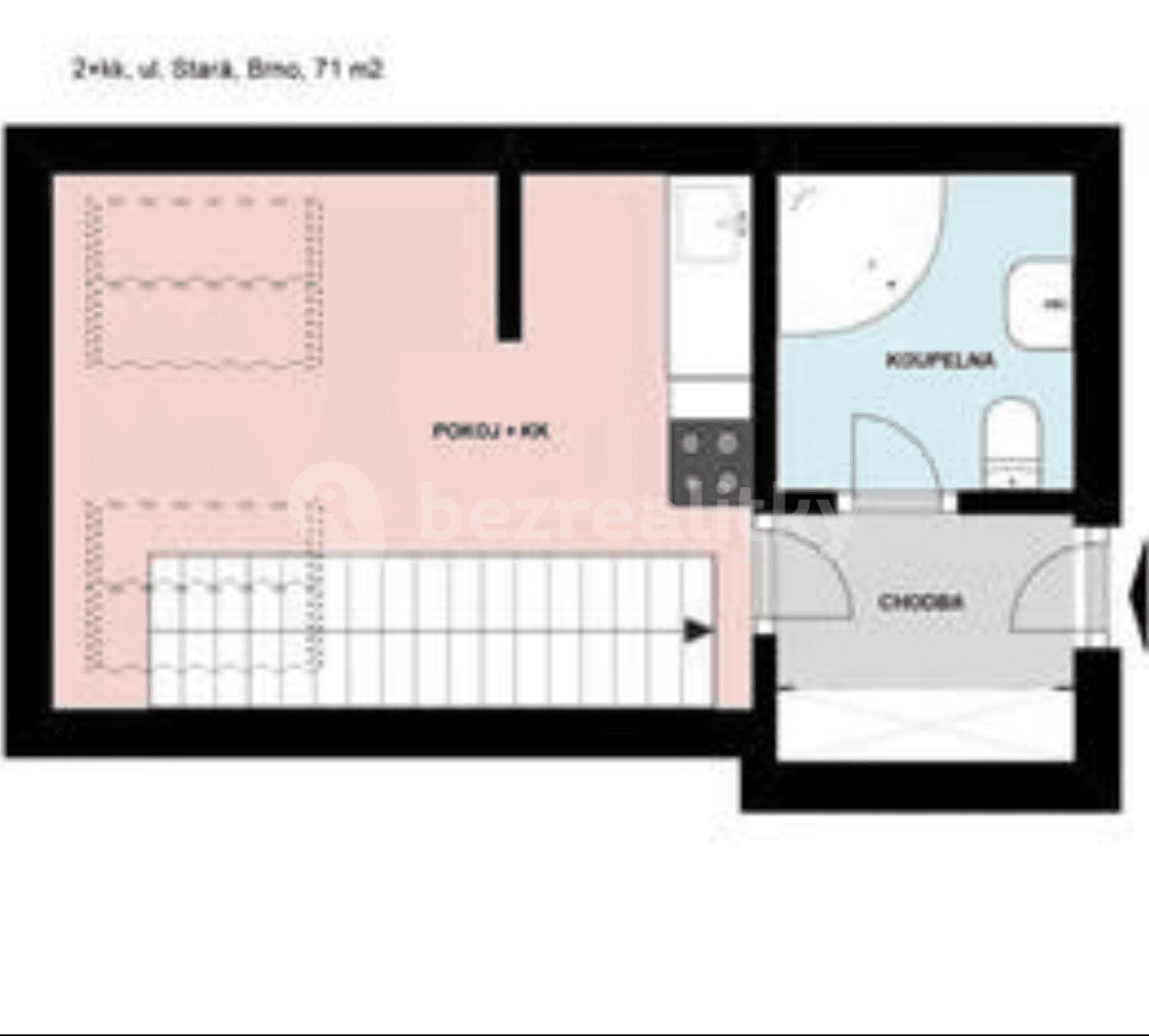 Pronájem bytu 2+kk 71 m², Stará, Brno, Jihomoravský kraj Pronájem bytu 2+kk 71 m², Stará, Brno, Jihomoravský kraj
