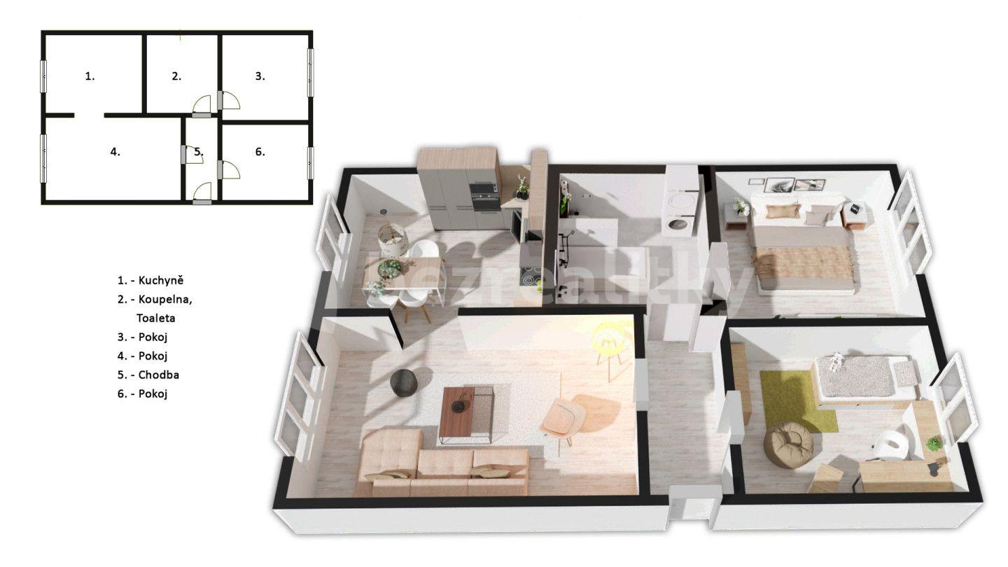 Prodej bytu 3+1 56 m², Růžová, Most, Ústecký kraj