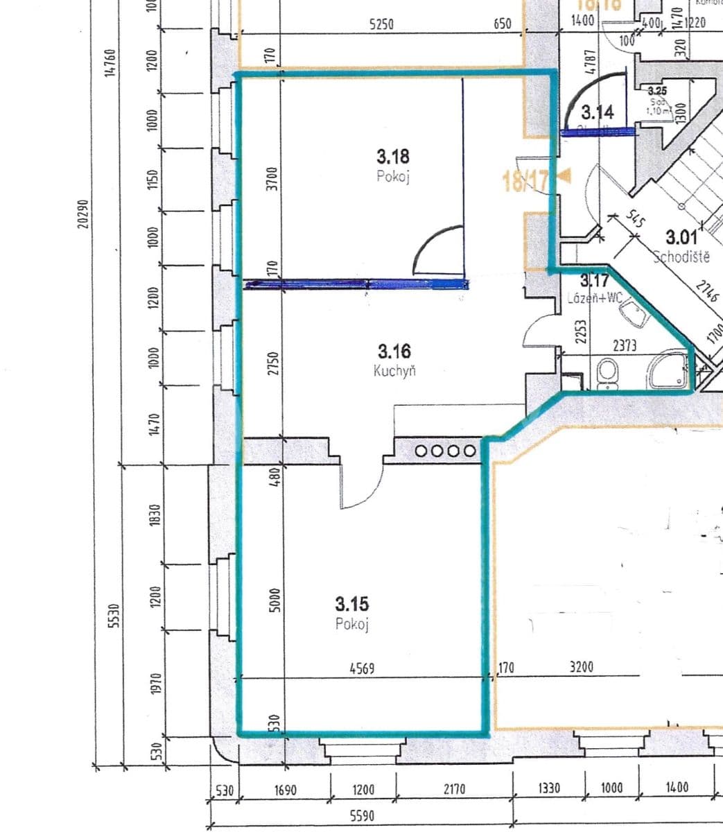 Pronájem bytu 3+kk 60 m², Neklanova, Praha, Praha Pronájem bytu 3+kk 60 m², Neklanova, Praha, Praha