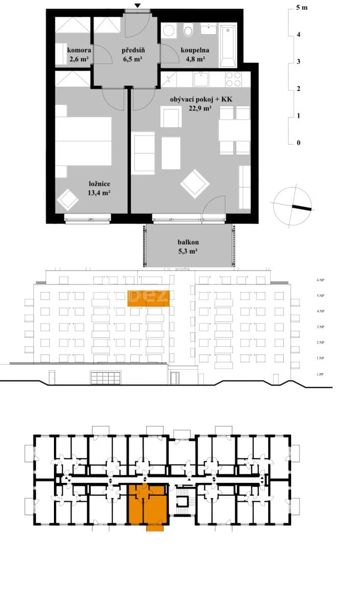 Pronájem bytu 2+kk 52 m², Sedlářova, Praha, Praha Pronájem bytu 2+kk 52 m², Sedlářova, Praha, Praha