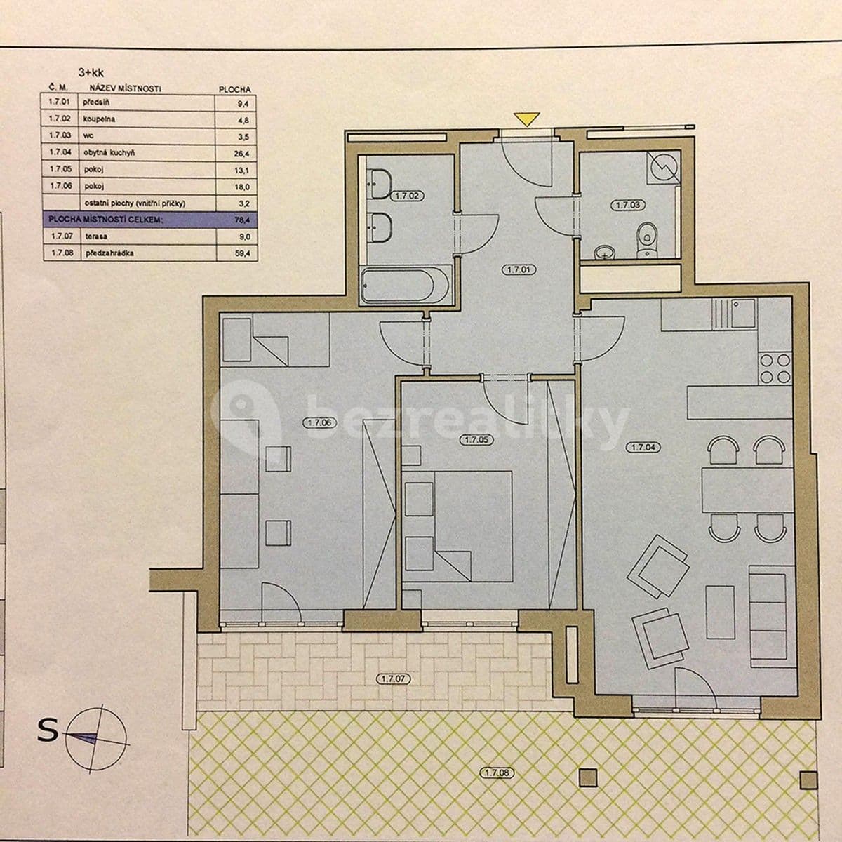 Pronájem bytu 3+kk 78 m², Kakosova, Praha, Praha Pronájem bytu 3+kk 78 m², Kakosova, Praha, Praha