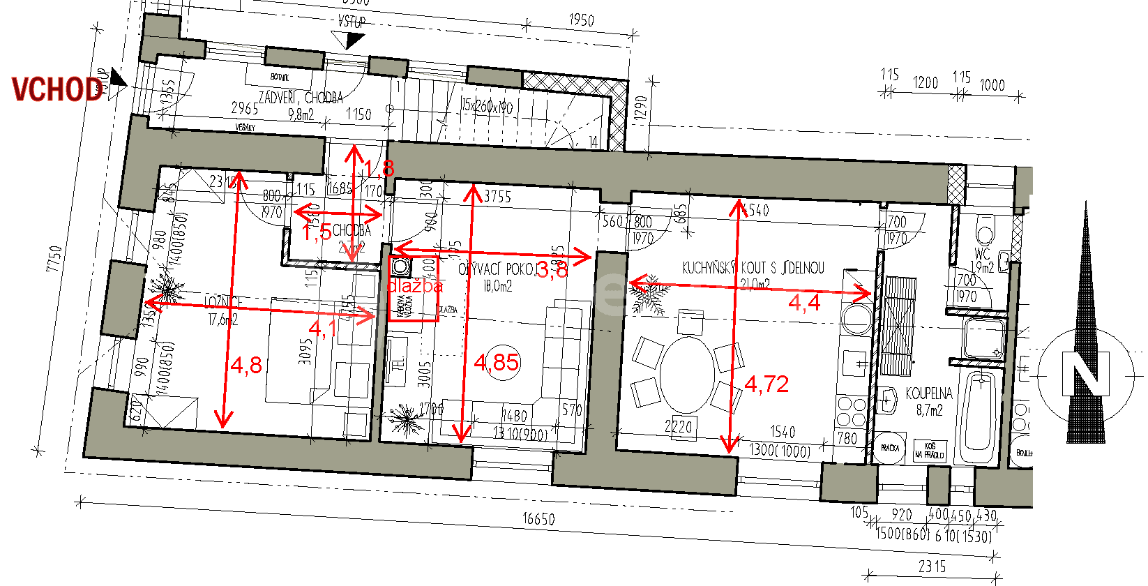 Pronájem bytu 3+kk 74 m², Třebotovice, České Budějovice, Jihočeský kraj Pronájem bytu 3+kk 74 m², Třebotovice, České Budějovice, Jihočeský kraj