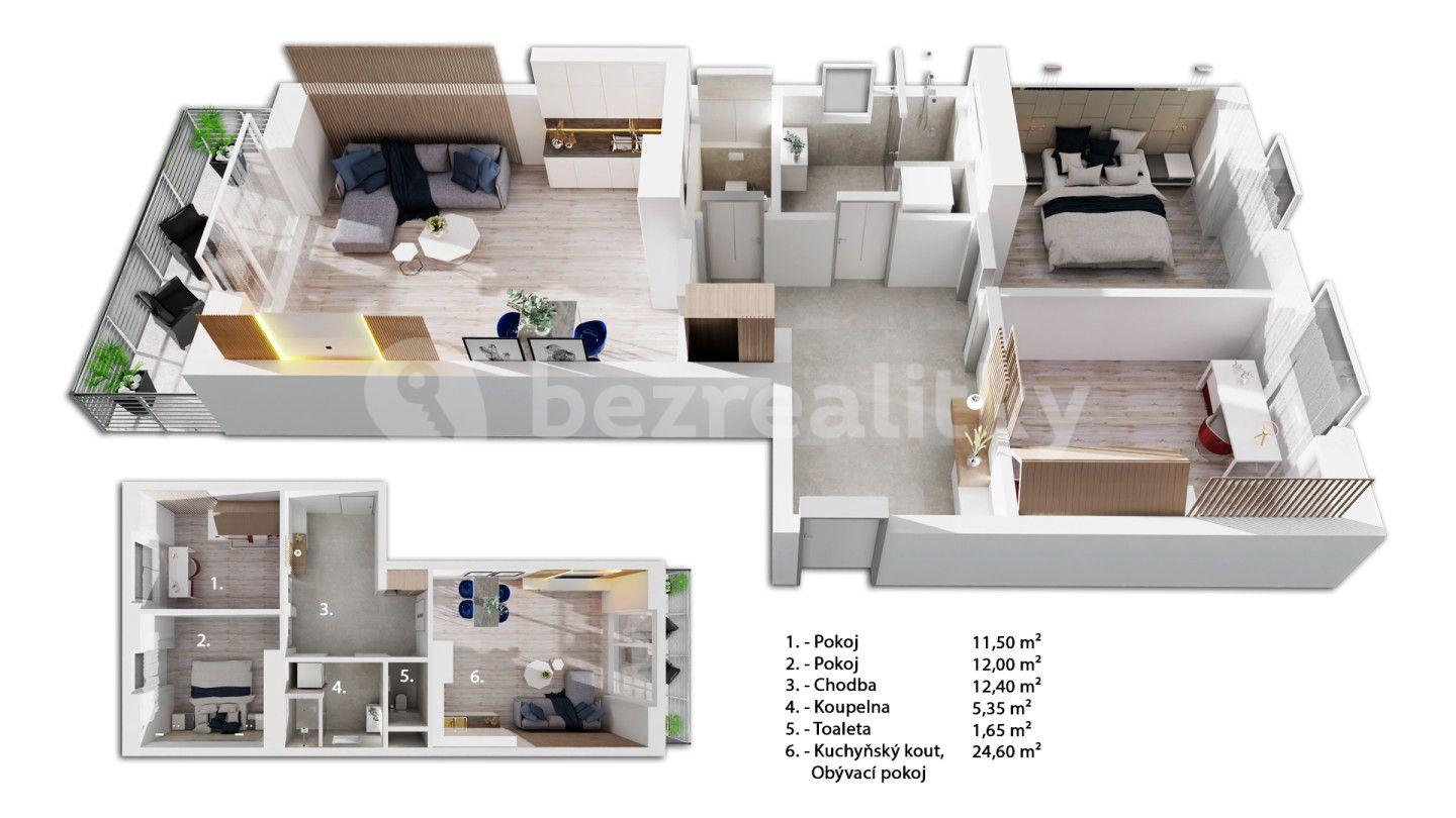 Prodej bytu 3+kk 67 m², Svážná, Tábor, Jihočeský kraj