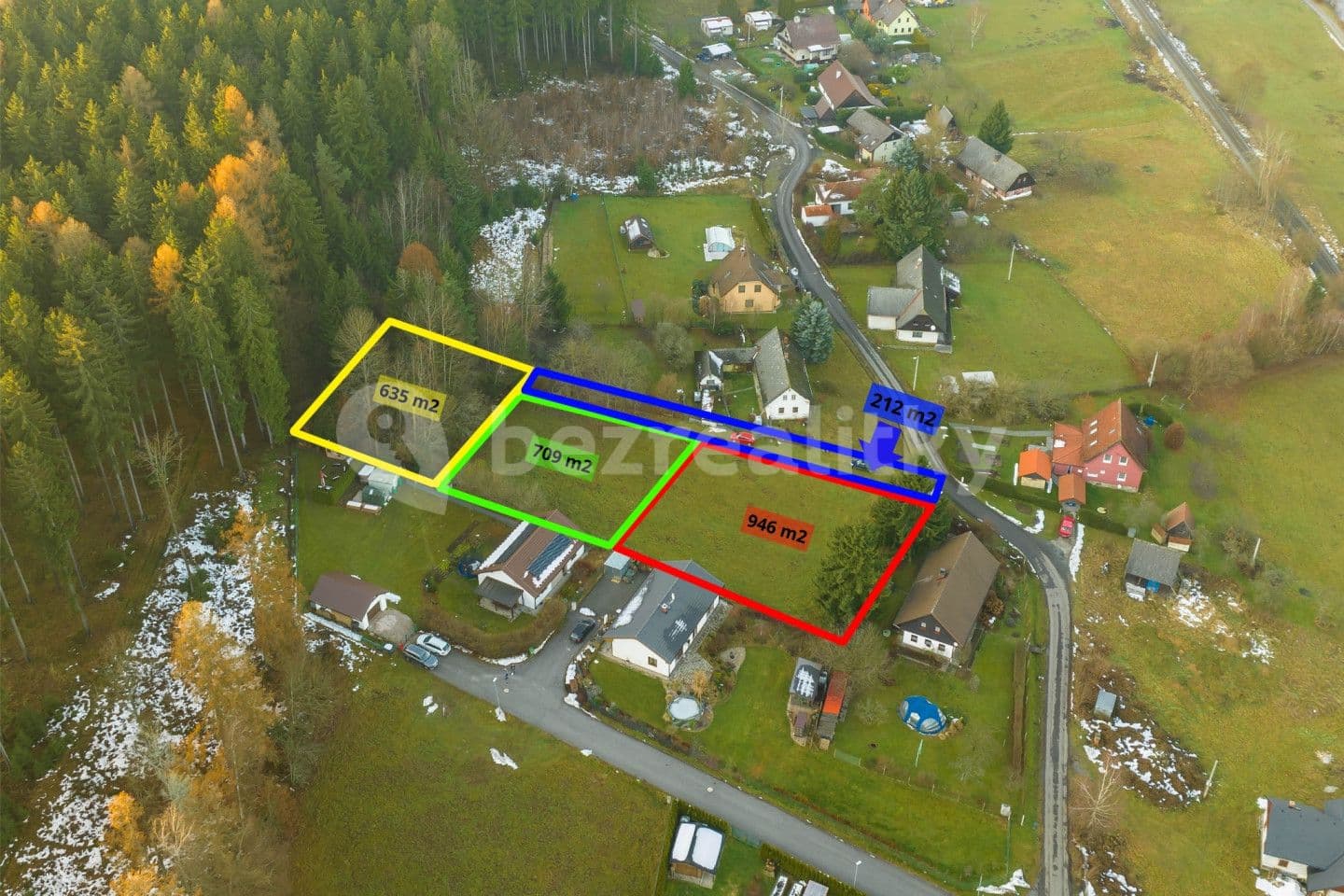 Prodej pozemku 946 m², Mostek, Královéhradecký kraj