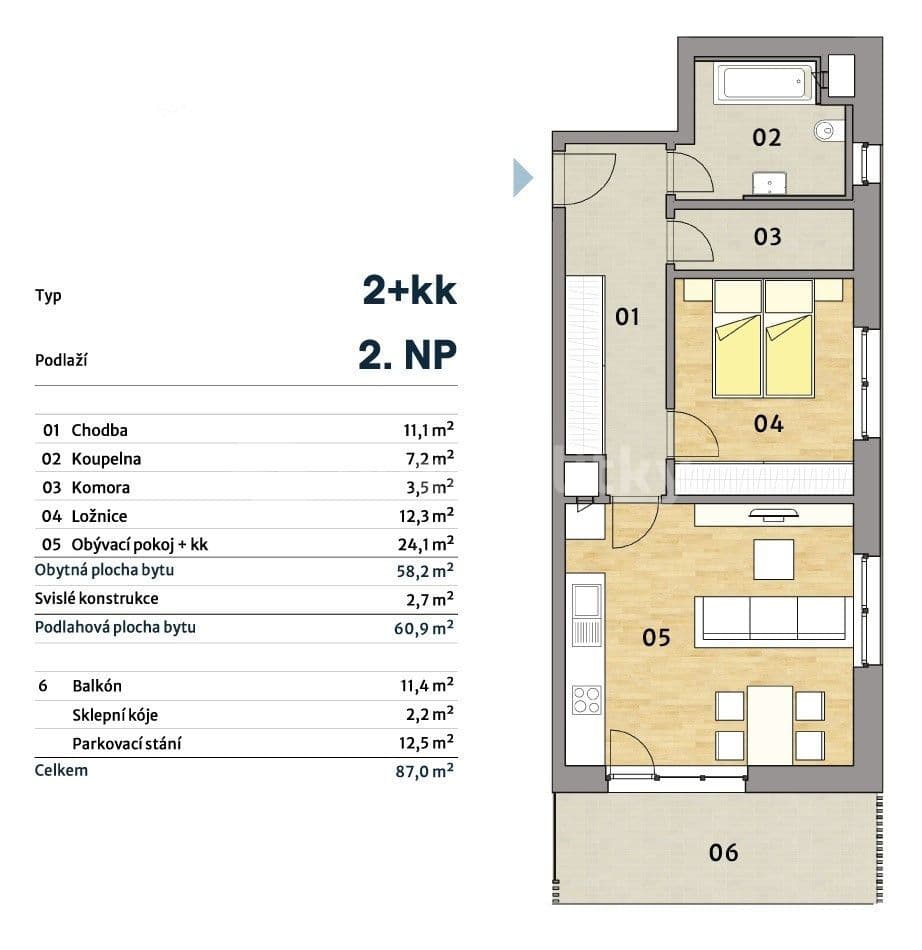 Prodej bytu 2+kk 73 m², Pražská, Dobřichovice, Středočeský kraj