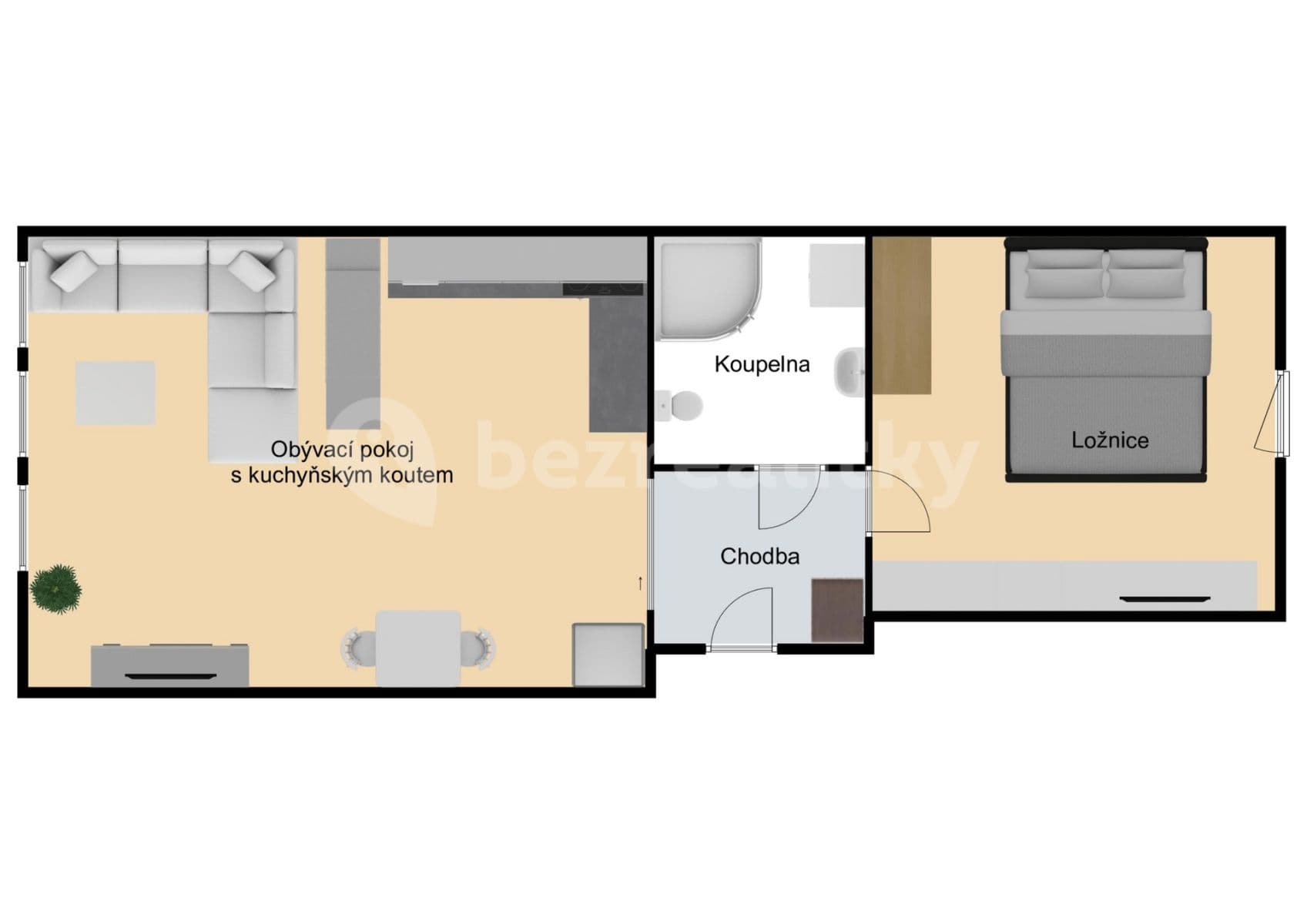 Pronájem bytu 2+kk 36 m², Pod Labuťkou, Praha, Praha Pronájem bytu 2+kk 36 m², Pod Labuťkou, Praha, Praha