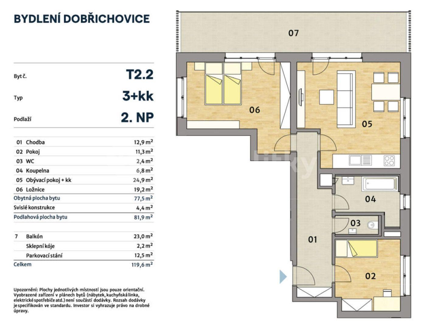 Prodej bytu 3+kk 82 m², Pražská, Dobřichovice, Středočeský kraj