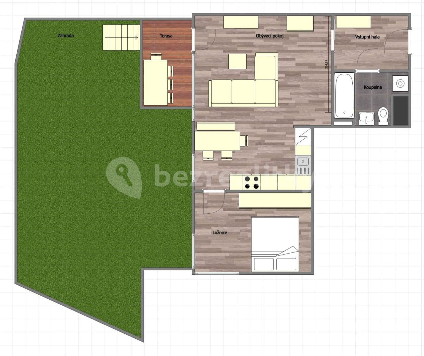 Pronájem bytu 2+kk 56 m², Na Vackově, Praha, Praha Pronájem bytu 2+kk 56 m², Na Vackově, Praha, Praha