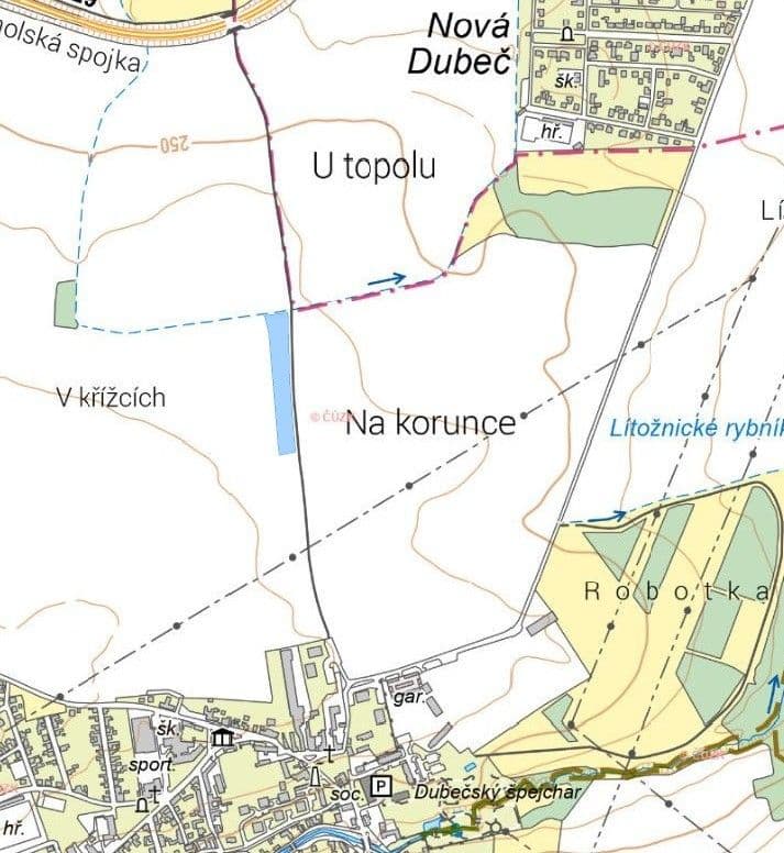 Prodej pozemku 10.442 m², Ke Korunce, Praha, Praha Prodej pozemku 10.442 m², Ke Korunce, Praha, Praha