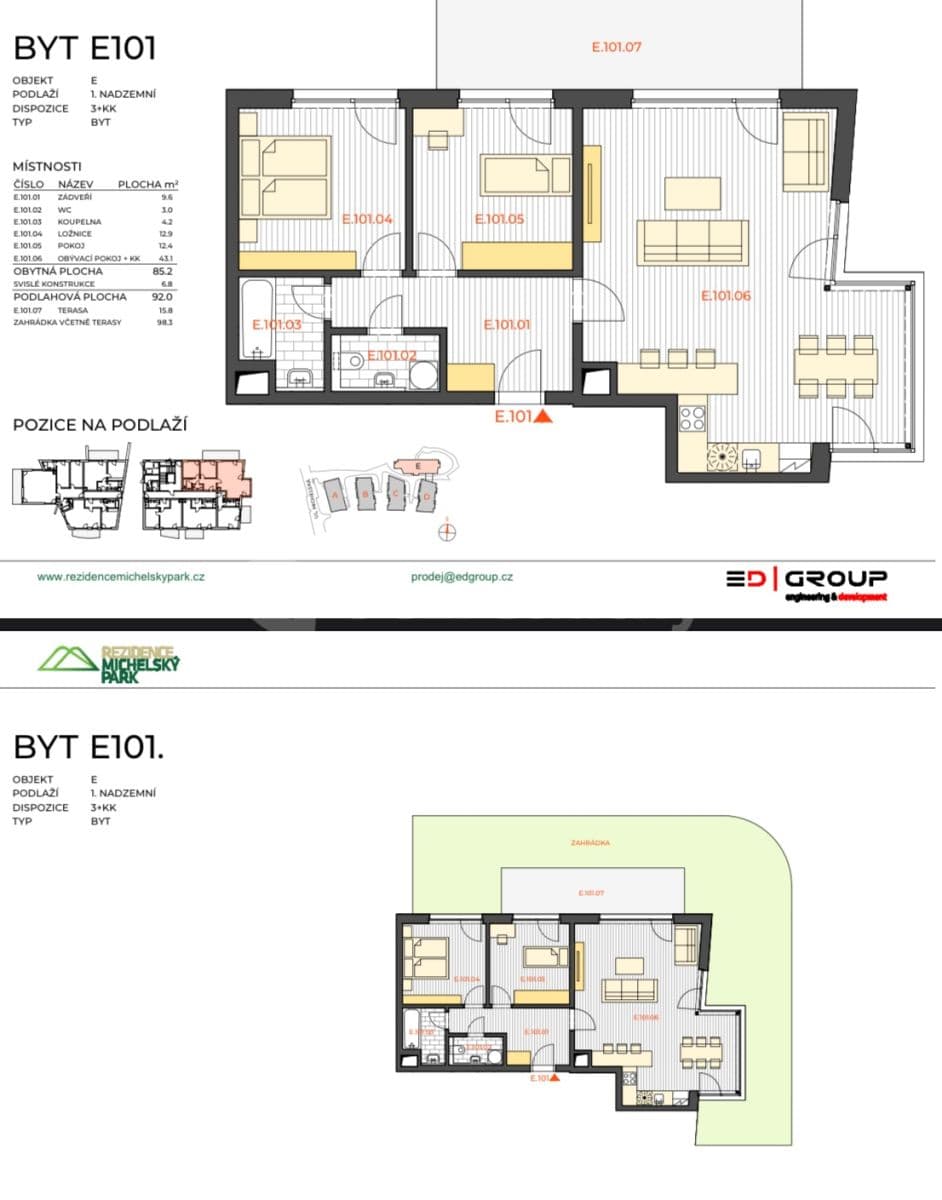 Pronájem bytu 3+kk 90 m², Michelská, Praha, Praha Pronájem bytu 3+kk 90 m², Michelská, Praha, Praha