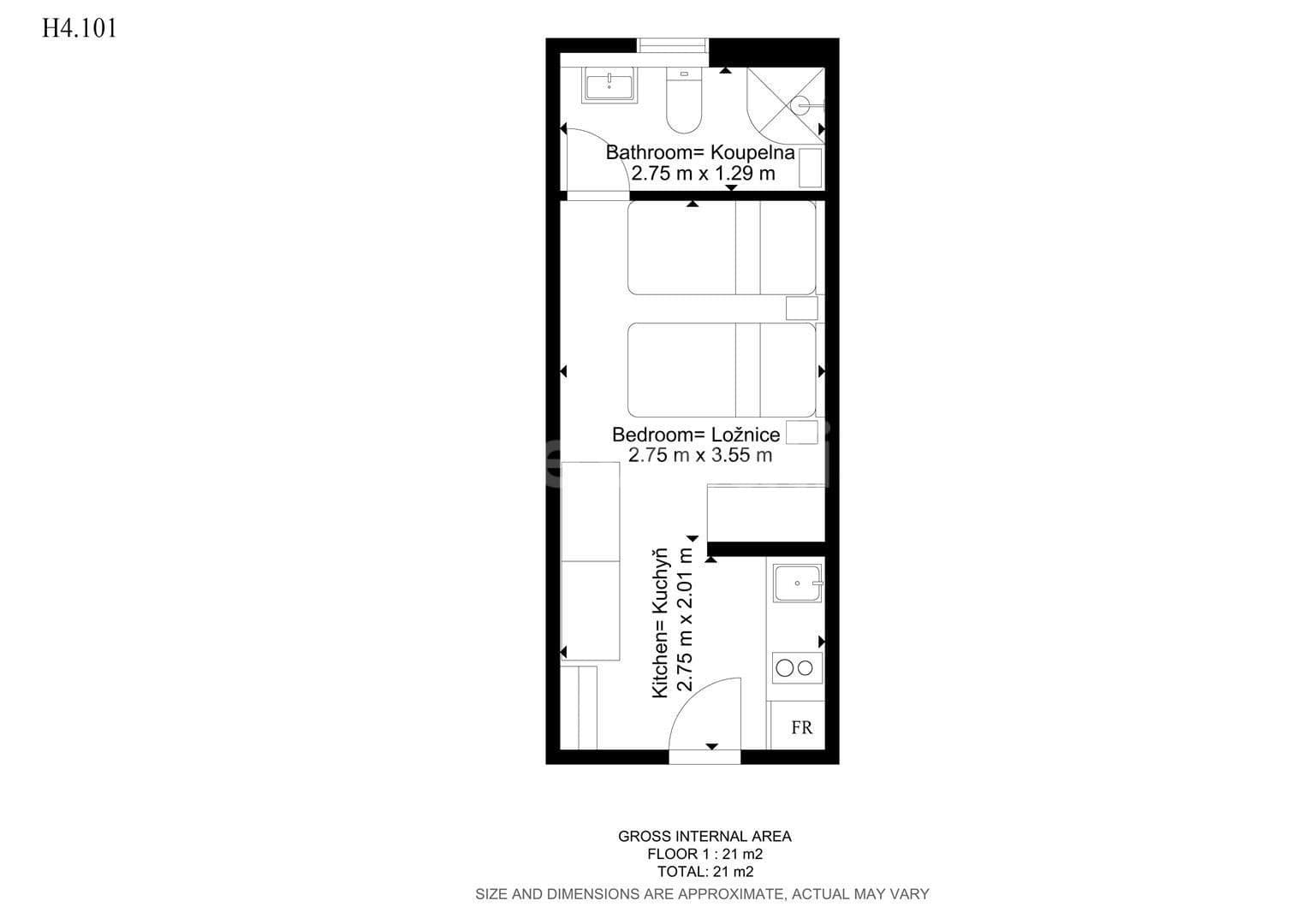Pronájem bytu 1+kk 17 m², Hybešova, Brno, Jihomoravský kraj Pronájem bytu 1+kk 17 m², Hybešova, Brno, Jihomoravský kraj